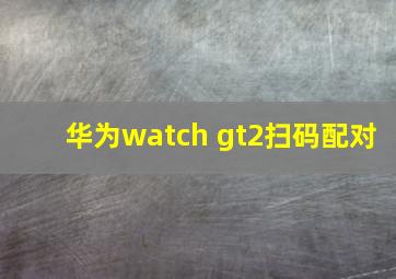 华为watch gt2扫码配对